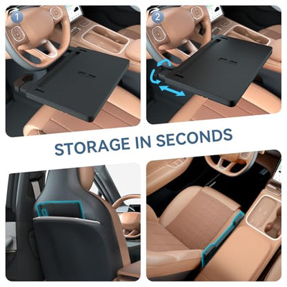 Extendable Steering Wheel Tray Desk for Laptop & Tablet, Adjustable Car Dining Table with Locking Clip Support, Portable Wheel Desk for Eating, Working, Travel - size: Extendable Steering Wheel Tray