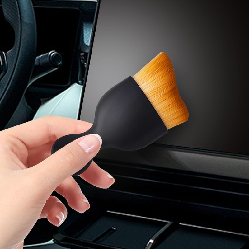 5-Piece mini Cleaning Brush Set, Soft Bristle Detail Brush, Suitable for car Interior, Dashboard, Ventilation, Keyboard, Leather Surface with Protective Cover