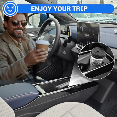 SXCY for 2023-2025 2026 Volkswagen ID.4 Accessories 2024 2025 2026 VW ID.4 Cup Holder Insert TPE Cup Holder Limiter Drink Holder Adapter Non-Slip Drink Stopper Stabilizer - color: 2023-2025 2026 VW ID.4 Cup Holder Limiter