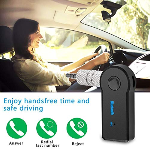 Bluetooth AUX Adapter for Car, Wireless Audio Receiver Portable Hands-Free Car Kits with AUX 3.5mm - color: BT003