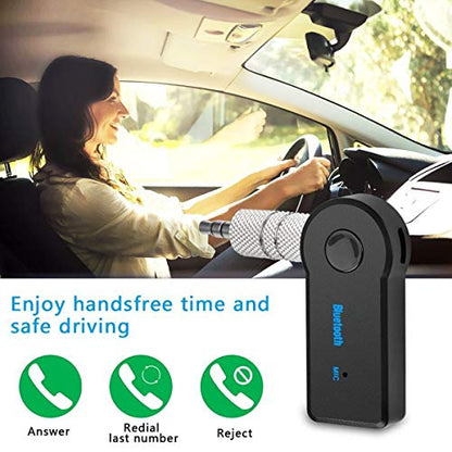 Bluetooth AUX Adapter for Car, Wireless Audio Receiver Portable Hands-Free Car Kits with AUX 3.5mm - color: BT003