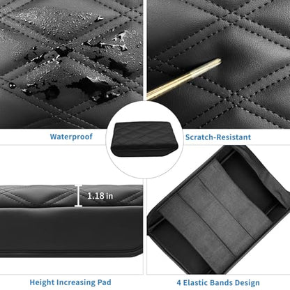 Zxiaochun Center Console Cover Compatible with Ford Bronco 2021 2022 2023 2024 2025 2026 2/4-Door, Armrest Lid Leather Protector Interior Accessories, Black - size: Black