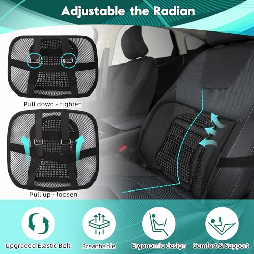 Samyoung 2 Pack Mesh Back Lumbar Support, Back Support Seat Cushion with Breathable Mesh for Office Chairs Car 12” x 16” - color: Black * 2
