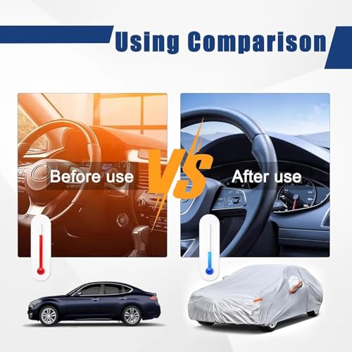 Kayme 6 Layers Sedan Car Cover Custom Fit for BMW 5-Series，M5 528i 530 530i 535i 540i (1988-2026), Waterproof All Weather for Automobiles,Rain Sun UV Protection.Silver - size: Custom Fit BMW 5-Series