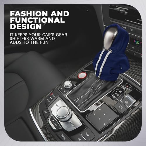 Gear Shift Hoodie, Gear Shift Cover, Fashionable Hoodie Automotive Gear Shift Knob Protector, Car Accessories Mini Sweater Gear Shift Knob Cover for Car Gear Shift Levers (Blue) - color: Blue