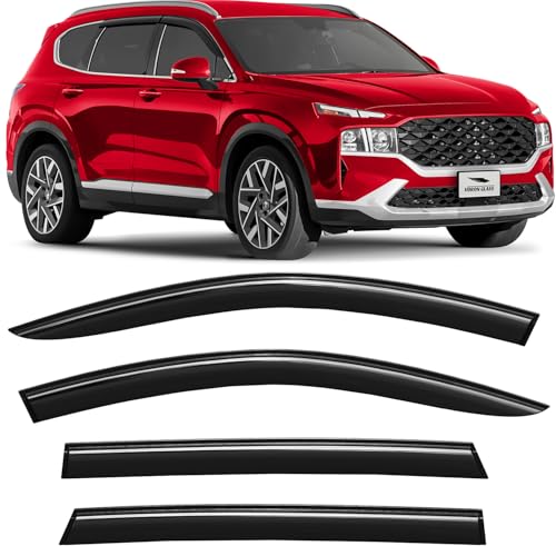 Voron Glass Tape-on Extra Durable Rain Guards for Hyundai Santa Fe 2019-2023, Window Deflectors, Vent Window Visors, 4 Pieces - 100943 - color: For Santa Fe 19-23