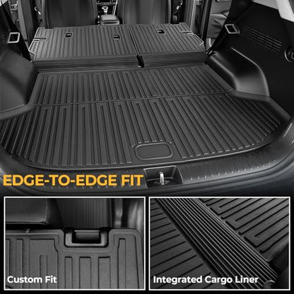 Floor Mats for Kia Seltos 2024-2026, All Weather Floor Mats Trunk Cargo Liner with Backrest Protectors Accessories, Full Coverage Set (Not fit Subwoofer) - size: For Kia Seltos | 2024-2026