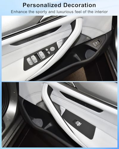 PWSLKO 2Pcs Interior Door Pull Handle Cover Fit for BMW 5 Accessories G30/G31/F90 M5 518d 520d 520i 525d 530d 530e 530i 540dX 540i M550dX 2017-2022, Left and Right