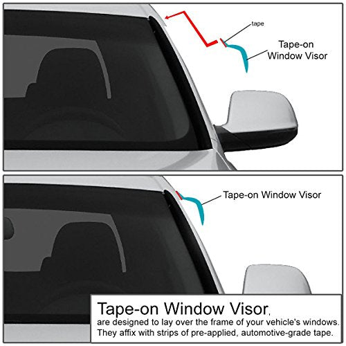 Auto Dynasty Rain Guards Tape-On Compatible with 2007-2014 FJ Cruiser 2pcs Window Visor Deflector - size: 07-14 Toyota FJ Cruiser