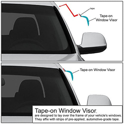 Auto Dynasty Replacement for Sonata EF Y4 4DR 4pcs Tape-On Window Visor Deflector Rain Guard - size: 99-05 Sonata 4-Door