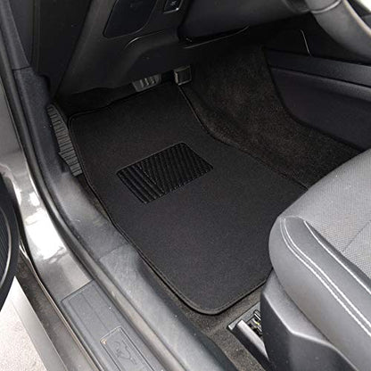 BDK MT-120-CC Interlock Car Floor Mats-Secure No-Slip Technology for Automotive Interiors Inter-Locking Carpet, 4 Piece, Charcoal - color: Charcoal