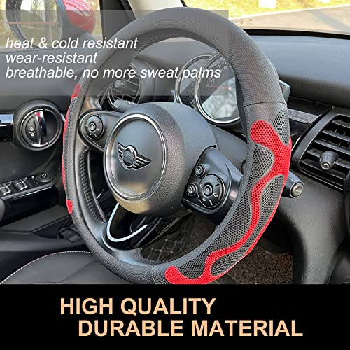 PINCTROT Comfy Grip Steering Wheel Cover, Anti-Slip Design, Universal 14.5-15 Inch(Silicone Red) - color: 2.Red, size: Medium(Standard) Size[14 1/2''-15'']