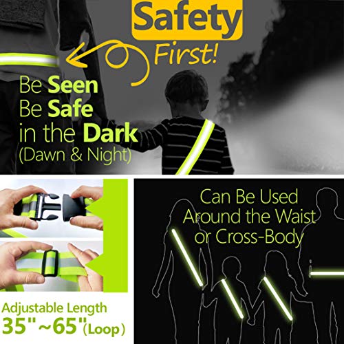 Reflective Sash for Walking at Night | High Visibility Reflectors Running Gear Women Safety Items Replaces Reflective running vest | Perfect for Dog Walking, Night Running & Cycling