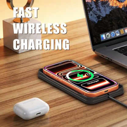 Wireless Car Charger Pad, 15w Fast Car Wireless Chargers Charging pad Non Slip Charger for Car Wireless Phone Charger for iPhone 17/16/15/14/13/12 Pro, SE3/SE2/XS/X/XR/8, 30cm Cable - color: Black-30cm Cable
