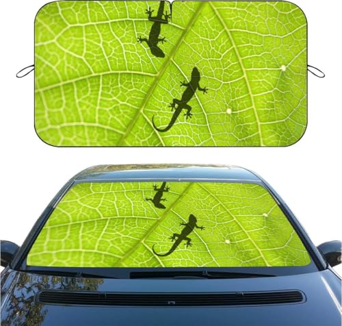 Funny Gecko Car Windshield Sunshade, Foldable Front Window Sun Shade, UV Rays & Heat Blocking, Universal Fit for Sedan SUV Truck, 59" x 31.5" Automotive Interior Protector - color: color 1