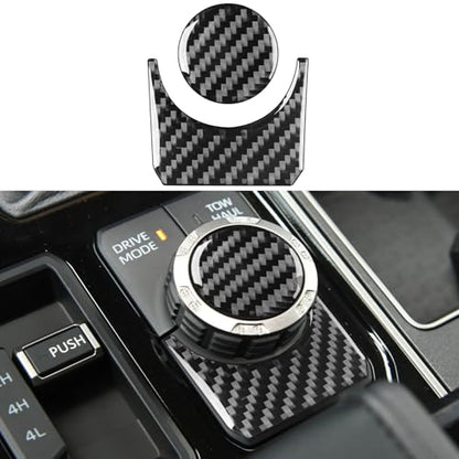 NVCNX Real Premium Carbon Fiber for Toyota Tundra 2022-2026 / Sequoia 2023-2026 2024 2025 Car Center Console Drive Mode Knob Cover Interior Trim Accessories Thick Overlay Sticker Decal 2PCs - color: Center Console Drive Mode Knob Trim