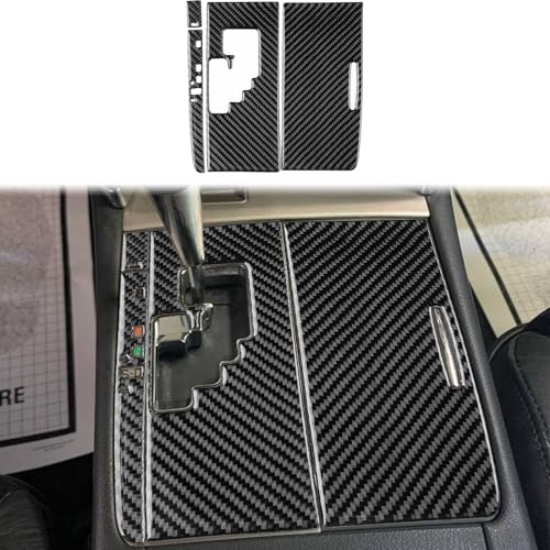 Carbon Fiber Gear Shift Knob Console Panel Trims Cover Decor Sticker Compatible with Toyota Camry 2007 2008 2009 2010 2011 Accessories 4PC (Type A) - color: Black 01