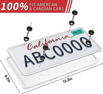 XCLPF Silicone White License Plate Frame Covers 1 Pack- Front and Back Car Plate Bracket Holders. Rust-Proof, Rattle-Proof, Weather-Proof (White) - color: 1 Pack White