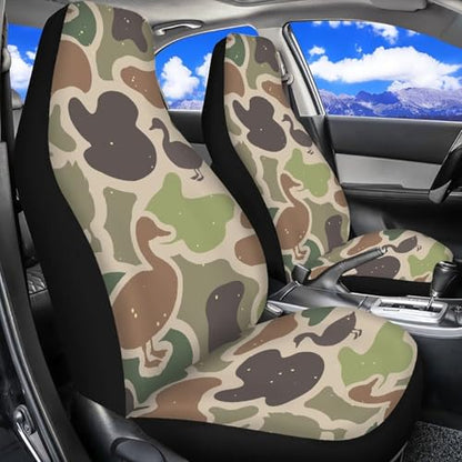 Duck Camo Car Seat Covers 2 Pcs Automobile Front Seat Covers Breathable Protection Interior Accessories Anti-Slip Back Fabric Compatible with Most Cars,SUV,Sedan - color: Duck Camo Print