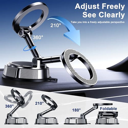 Qifutan for MagSafe Car Phone Holder Mount Phone Mount for Car Windshield Dashboard Air Vent Universal Hands Free Automobile Cell Phone Holder Fit for iPhone Smartphone Camera Mounts - style: Dash-E