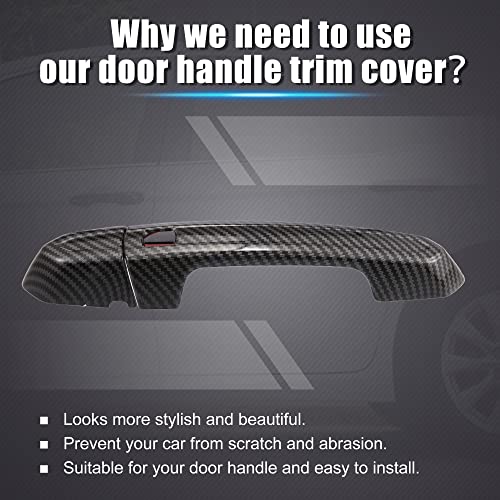X AUTOHAUX Exterior Outside Door Handle Cover Kit Front Rear Left Right for Cadillac XT4 XT5 XT6 CT4 CT6 CTS ATS XTS 2013-2021 Carbon Fiber Pattern Black - color: Black Carbon Fiber