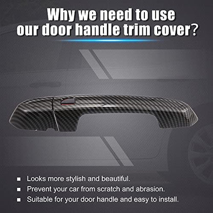 X AUTOHAUX Exterior Outside Door Handle Cover Kit Front Rear Left Right for Cadillac XT4 XT5 XT6 CT4 CT6 CTS ATS XTS 2013-2021 Carbon Fiber Pattern Black - color: Black Carbon Fiber
