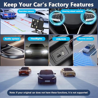 Single Din Car Stereo with Apple Carplay Android Auto,6.9 Inch IPS Touchscreen, 1 Din Car Audio Receivers wtih Bluetooth Handsfree/FM/AM/Dual USB/Type-C/EQ/SWC/GPS Navigation/Backup Camera/Microphone