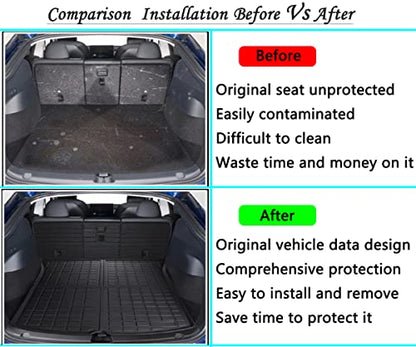 All Weather Rear Cargo Liners Trunk Tray Mats Protector Custom Compatible with 2020-2023 2024 2025 Model Y 5-Seats（Not for Juniper），3D Waterproof Durable Odorless Flexible Black TPO Accessories - size: Model Y cargo mat