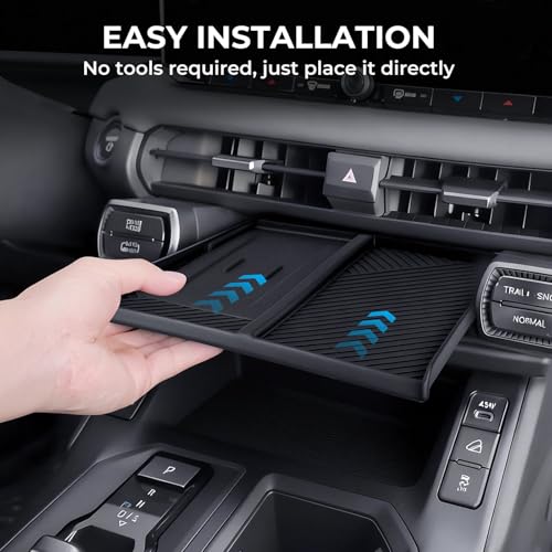Wireless Charging Protective Mat for Toyota RAV4 2026, Center Console Interior Accessories Silicone Anti-Slip Wireless Charger Cover Pad for 2026 RAV 4, Black - style: Fits for Toyota RAV4 2026