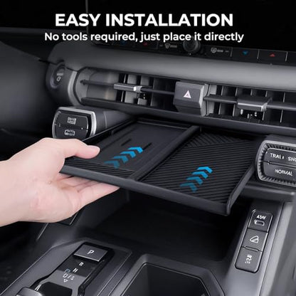 Wireless Charging Protective Mat for Toyota RAV4 2026, Center Console Interior Accessories Silicone Anti-Slip Wireless Charger Cover Pad for 2026 RAV 4, Black - style: Fits for Toyota RAV4 2026