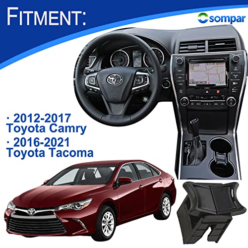 Osompar Center Console Cup Holder Insert Divider Compatible with 2012-2017 Toyota Camry 2016-2021 Tacoma Replaces 55618-06050 - size: 16-21 Tacoma & 12-17 Camry