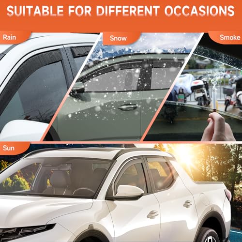 in-Channel Rain Guards Compatible with Hyundai Santa Cruz 2022 2023 2024 2025 2026, Durable Side Window Deflectors Sun Wind Deflector 2022-2026 Santa Cruz Rain Guard Black 4PCS - size: 2022-2024 Hyundai Santa Cruz (In-Channel)