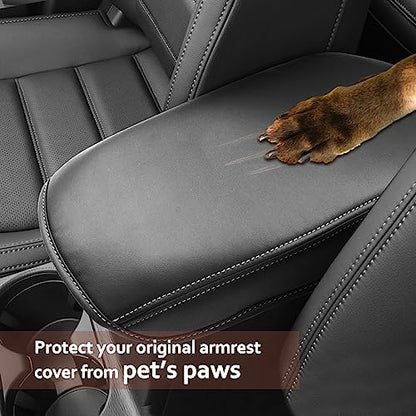 SKTU for 2017-2024 2025 Mazd a CX-5 Center Console Cover 2023 2024 2025 CX5 Central Console Armrest Pad 2025 CX-5 Seat Box Cover 2025 CX-5 Center Console Soft Cushion (White) - color: 2017-2025 CX-5 White