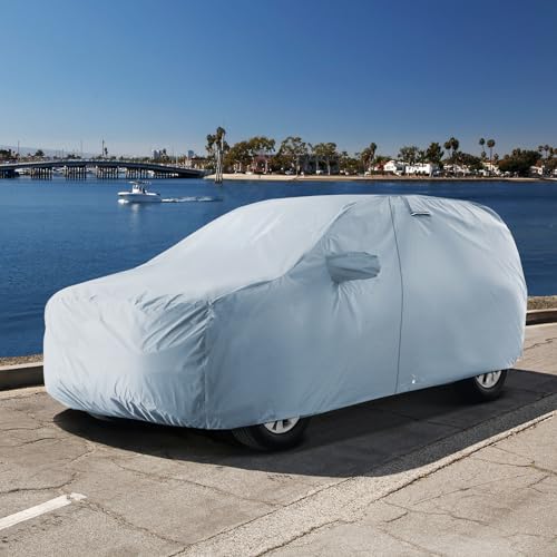 iCarCover 18-Layers Premium Universal Fit SUV Car Cover Waterproof All Weather Sun Rain Snow UV Protection Outdoor Indoor Full Exterior Covers for Automobiles Sedan Hatch Coupe Fit for 189-193 inch - size: 21. Fit Mid Size SUV Length 189-193 inch