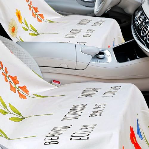Hahafelt 2 Pack Car Seat Towel Covers with Storage Bag, 63 x 32 Inch Universal Non Slip Waterproof Sweat Protector for Car Truck, Gym Swimming Running, Machine Washable (Christian Floral) - style: Christian Floral