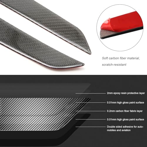 4 Pcs Interior Door Panel Cover Trim, Replacement for Mercedes-Benz C-Class W204 2007-2013 (Carbon Fiber)