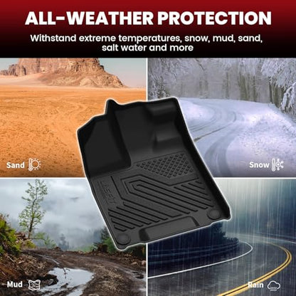 LASFIT Floor Mats & Cargo Mat for Honda Pilot 2016-2022 (7 Passengers), Split & One-Piece Foldable Seating TPE Floor Liners Accessories, 1st & 2nd & 3rd Row & Cargo Liner with Backrest Mat, Black - style: 7）For Honda Pilot | 2016-2022 | Full Set (7 Passen