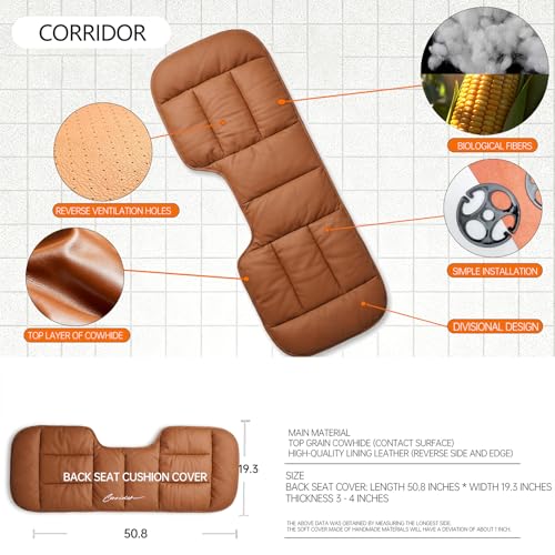 A leather rear seat cushion specially designed for cars - made by hand - can relieve pain in the buttocks, pressure points, and sciatic nerve. | Rear seat cover (Red Flag Brown, Rear Seat Cushion) - color: Red Flag Brown, size: Rear Seat Cushion