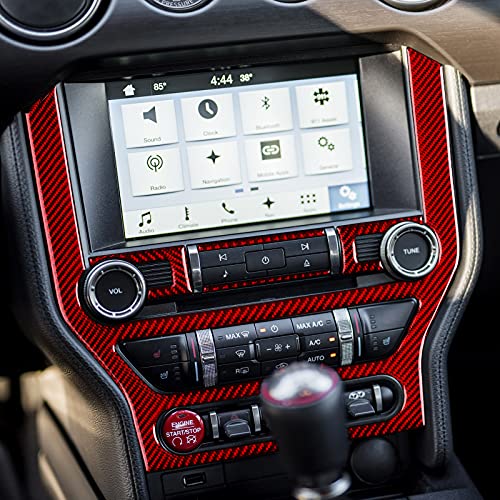 Car Center Control CD Panel Sticker Carbon Fiber Decal Accessories for Ford Mustang 2015 2016 2017 2018 2019 2020 2021 2022 2023 - color: Center Control CD Panel