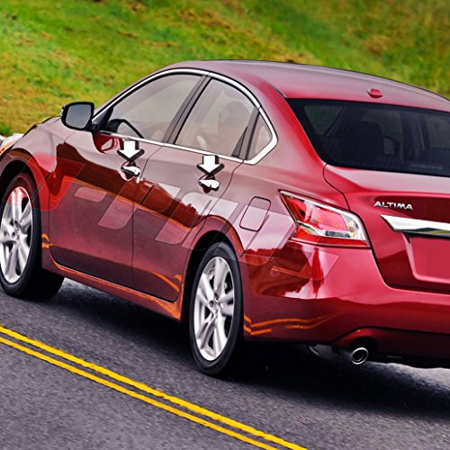 4 Chrome Door Handle Covers for Nissan ALTIMA 2007-2013 / FRONTIER 2005-2017 / MAXIMA 2004-2008 / QUEST 2004-2009 / SENTRA 2007-2012 - WITHOUT Passenger Keyhole & Smart Keyholes