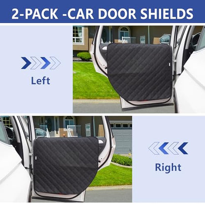 ALLANSING Large Tall Dog Car Door Protector 2-Pack, Protects Doors from Dog Scratches, 900D Heavy Duty Thick Fabric, Window Roll Compatible & No Tint Damage, Secure Fit for Large Cars/SUVs/Trucks - size: Extra Large