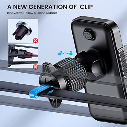 Car Vent Phone Mount for Car [Military-Grade Hook Clip] Phone Stand for Car [Thick Cases Friendly] Air Vent Clip Cell Phone Holder for Smartphone, iPhone, Automobile Cradles Universal