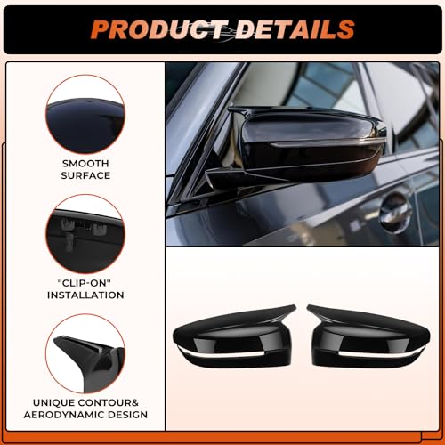 Glossy Black Mirror Cover Caps Rearview Side Mirror Covers Fit for BMW G20 G21 G30 G31 G11 G12 G14 G15 G16 2017 2018 2019 2020 2021 2022 Left Driver Side Right Passenger Side-2 PCS - size: Fit for BMW G20 G21 G30 G31 2017-2022-Glossy Black