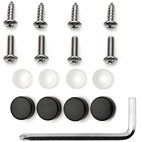 Premium Slim Style Stainless Steel License Plate Frame (4 Holes, Black UV Resistant Matte Finish) - color: Black Matte Finish, size: 4 Holes, 1 Pack