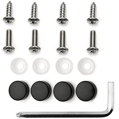 Premium Slim Style Stainless Steel License Plate Frame (4 Holes, Black UV Resistant Matte Finish) - color: Black Matte Finish, size: 4 Holes, 1 Pack