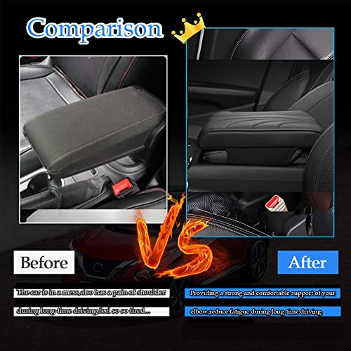 Upgraded Car Center Console Pad,Elbow Rest Pillow,PU Leather Armrest Cushion, Relieve Arm Fatigue,Great for Long-time Driving,Universal Car Armrest Seat Box Cover Protector for Most Vehicles - color: Black2