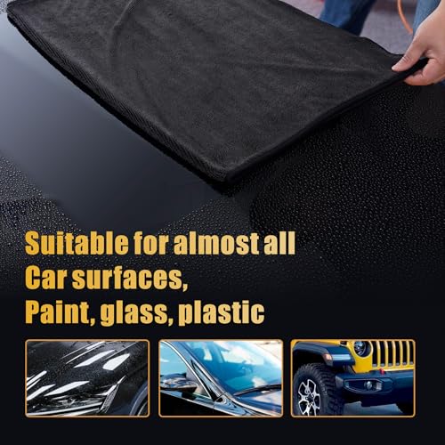 2-Pack Microfiber Car Drying Towel – Extra Large 24” x 36”, Streak-Free, Scratch-Free, and Ultra-Absorbent for Effortless Car Detailing