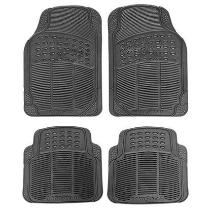 Goodyear Heavy Duty Car Mat Set 4PC-Tough and durable universal car mat set| Protects your vehicle from wear and tear| Non-slip backing| Can be cut to your desired size Slip resistance| Quick and easy