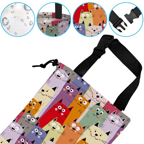 Car Trash Bag Cute kitten Cats Car Garbage Bag Hanging Car Trash Can for Back Seat with Drawstring - color: Cute kitten Cats