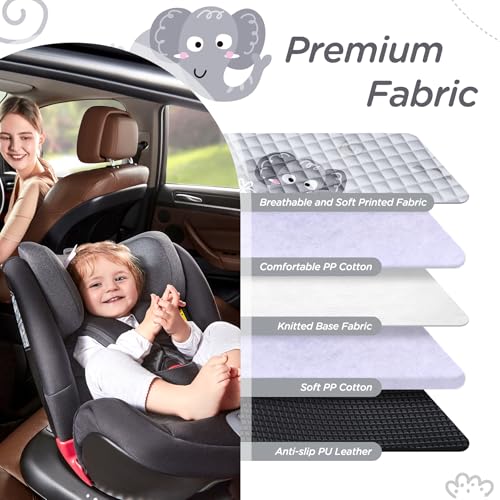 Potty Training Car Seat Protector, Waterproof Car Seat Cover for Toddlers, Piddle Pads for Baby Carseat, Stroller, Non-Slip & Machine Washable (Gray, 2PC) - color: Gray